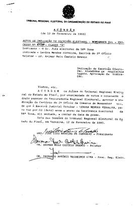Acórdão - Autos de Indicação de Inscrivão Eleitoral - Processo nº 1763 - Classe 9